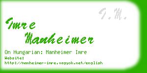 imre manheimer business card